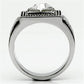 MATK589 - High polished (no plating) Stainless Steel Ring with Top Grade Crystal  in Clear
