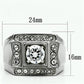 MATK593 - High polished (no plating) Stainless Steel Ring with AAA Grade CZ  in Clear