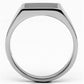 MATK594 - High polished (no plating) Stainless Steel Ring with Epoxy  in Jet