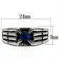 MATK598 High polished (no plating) Stainless Steel Ring with Top Grade Crystal in Capri Blue