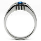 MATK598 High polished (no plating) Stainless Steel Ring with Top Grade Crystal in Capri Blue