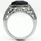 MATK599 - High polished (no plating) Stainless Steel Ring with Blue Sand  in Montana