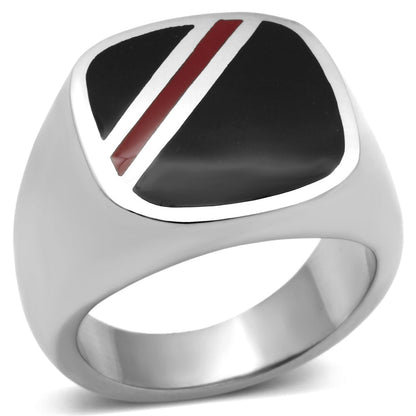 MATK602 - High polished (no plating) Stainless Steel Ring with Epoxy  in Multi Color