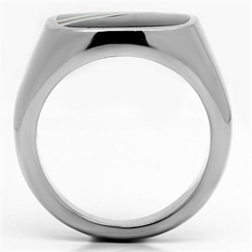 MATK602 - High polished (no plating) Stainless Steel Ring with Epoxy  in Multi Color