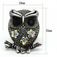 MATK603 - High polished (no plating) Stainless Steel Ring with Top Grade Crystal  in Smoked Quartz