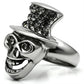 MATK605 - High polished (no plating) Stainless Steel Ring with Top Grade Crystal  in Black Diamond