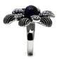MATK607 - High polished (no plating) Stainless Steel Ring with Synthetic Synthetic Glass in Amethyst