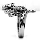 MATK609 - High polished (no plating) Stainless Steel Ring with Top Grade Crystal  in Clear