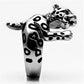 MATK609 - High polished (no plating) Stainless Steel Ring with Top Grade Crystal  in Clear