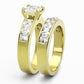 MATK61206G - IP Gold(Ion Plating) Stainless Steel Ring with AAA Grade CZ  in Clear