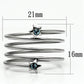 MATK621 - High polished (no plating) Stainless Steel Ring with Top Grade Crystal  in Sea Blue