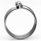 MATK621 - High polished (no plating) Stainless Steel Ring with Top Grade Crystal  in Sea Blue
