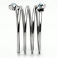 MATK621 - High polished (no plating) Stainless Steel Ring with Top Grade Crystal  in Sea Blue