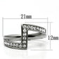 MATK624 - High polished (no plating) Stainless Steel Ring with Top Grade Crystal  in Clear