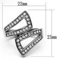 MATK625 - High polished (no plating) Stainless Steel Ring with Top Grade Crystal  in Clear