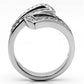 MATK625 - High polished (no plating) Stainless Steel Ring with Top Grade Crystal  in Clear