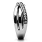 MATK626 - High polished (no plating) Stainless Steel Ring with Top Grade Crystal  in Clear
