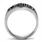 MATK631 - High polished (no plating) Stainless Steel Ring with Top Grade Crystal  in Clear