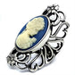 MATK632 - High polished (no plating) Stainless Steel Ring with Synthetic Synthetic Stone in Capri Blue