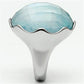MATK637 - High polished (no plating) Stainless Steel Ring with Synthetic Synthetic Glass in Sea Blue