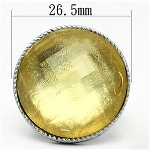 MATK638 - High polished (no plating) Stainless Steel Ring with Synthetic Synthetic Stone in Topaz