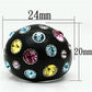 MATK640 - High polished (no plating) Stainless Steel Ring with Top Grade Crystal  in Multi Color