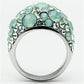 MATK641 - High polished (no plating) Stainless Steel Ring with Top Grade Crystal  in Multi Color