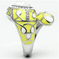 MATK643 - High polished (no plating) Stainless Steel Ring with Top Grade Crystal  in Clear