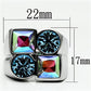 MATK645 - High polished (no plating) Stainless Steel Ring with Top Grade Crystal  in Multi Color