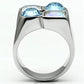 MATK645 - High polished (no plating) Stainless Steel Ring with Top Grade Crystal  in Multi Color