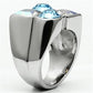 MATK645 - High polished (no plating) Stainless Steel Ring with Top Grade Crystal  in Multi Color