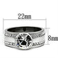 MATK646 - High polished (no plating) Stainless Steel Ring with Top Grade Crystal  in Clear