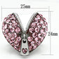 MATK652 - High polished (no plating) Stainless Steel Ring with Top Grade Crystal  in Rose
