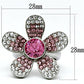 MATK654 - High polished (no plating) Stainless Steel Ring with Top Grade Crystal  in Rose