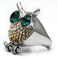 MATK656 - High polished (no plating) Stainless Steel Ring with Top Grade Crystal  in Emerald