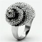MATK661 - High polished (no plating) Stainless Steel Ring with Top Grade Crystal  in Clear