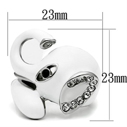 MATK663 - High polished (no plating) Stainless Steel Ring with Top Grade Crystal  in Jet