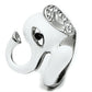 MATK663 - High polished (no plating) Stainless Steel Ring with Top Grade Crystal  in Jet