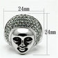 MATK668 - High polished (no plating) Stainless Steel Ring with Top Grade Crystal  in Black Diamond