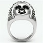 MATK668 - High polished (no plating) Stainless Steel Ring with Top Grade Crystal  in Black Diamond