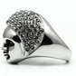MATK668 - High polished (no plating) Stainless Steel Ring with Top Grade Crystal  in Black Diamond