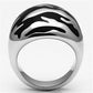 MATK672 - High polished (no plating) Stainless Steel Ring with Epoxy  in Jet