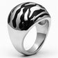MATK672 - High polished (no plating) Stainless Steel Ring with Epoxy  in Jet