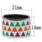 MATK675 - High polished (no plating) Stainless Steel Ring with Epoxy  in Multi Color