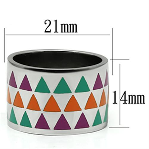 MATK675 - High polished (no plating) Stainless Steel Ring with Epoxy  in Multi Color
