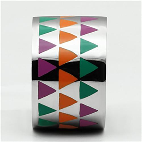 MATK675 - High polished (no plating) Stainless Steel Ring with Epoxy  in Multi Color