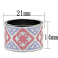 MATK676 - High polished (no plating) Stainless Steel Ring with Epoxy  in Multi Color