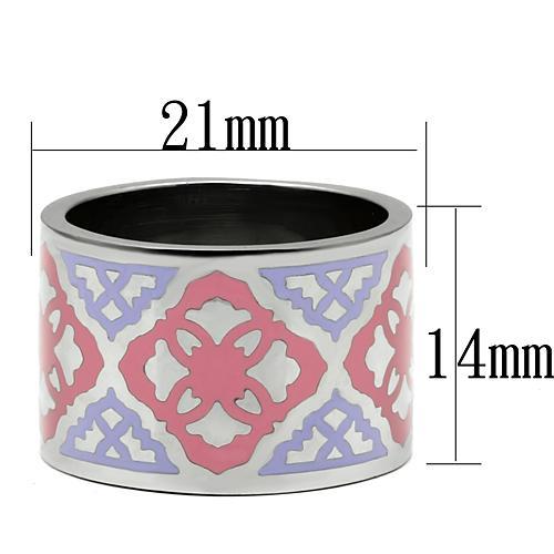 MATK676 - High polished (no plating) Stainless Steel Ring with Epoxy  in Multi Color
