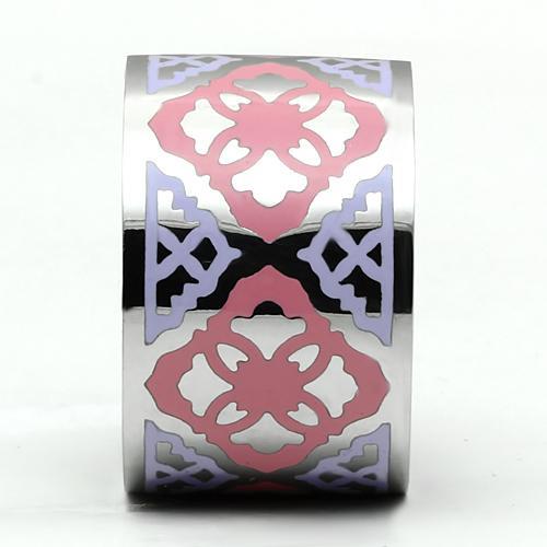 MATK676 - High polished (no plating) Stainless Steel Ring with Epoxy  in Multi Color