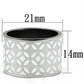 MATK677 - High polished (no plating) Stainless Steel Ring with Epoxy  in White
